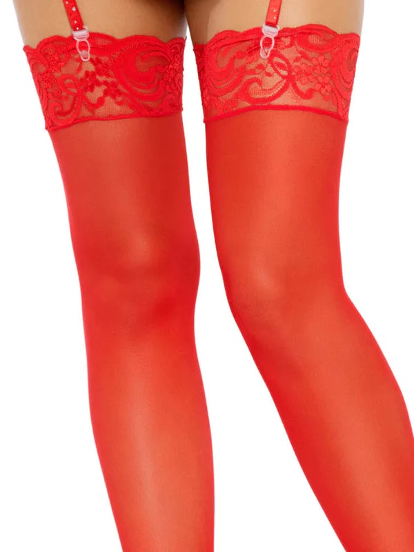 Feel like a million bucks and look like it too in the Alix S... Leg Avenue - Alix Stockings - Red photo-5