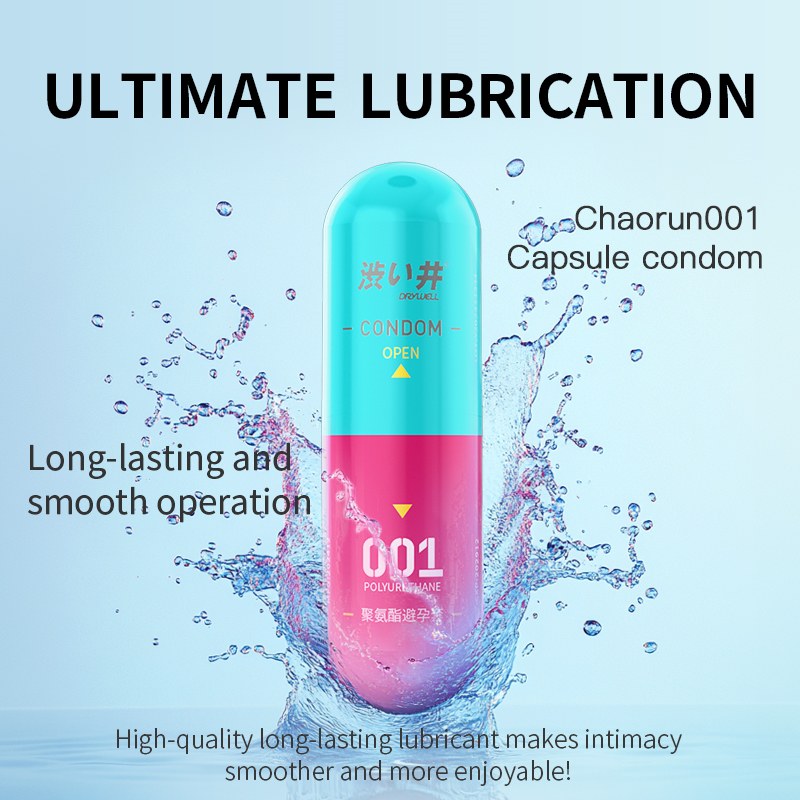 Polyurethane material, youthful and trendy capsule design, p... Drywell - 0.01 Extra Lube Condoms 3's Pack photo-2