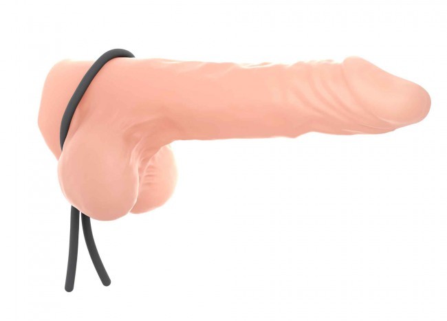 Minimal, but essential. Thanks to a supple silicone tie, Mr.... Dorcel - Adjustable Lasso Cockring - Black photo-4