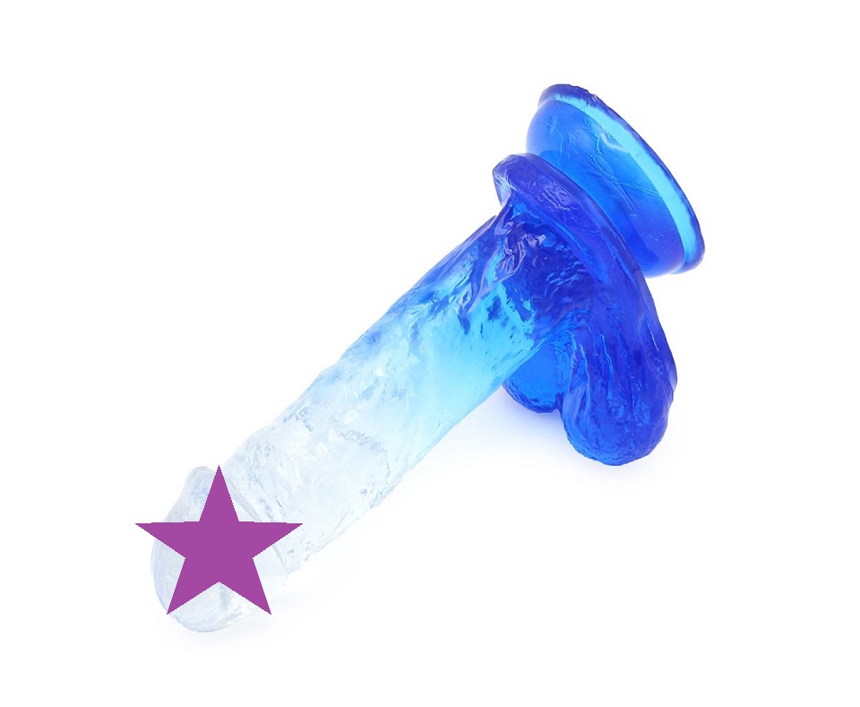This special transparent dildo has an amazing color mix and ... Kiotos - Realistic Dildo 07 - Blue photo-2