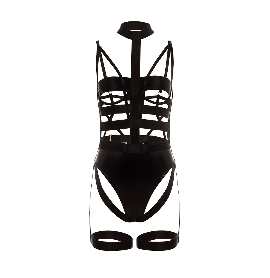 Unleash your inner temptress with the Fetish Lethal Peek-A-B... Oh La La Cheri - Lethal Harness Teddy - Black - S photo-6