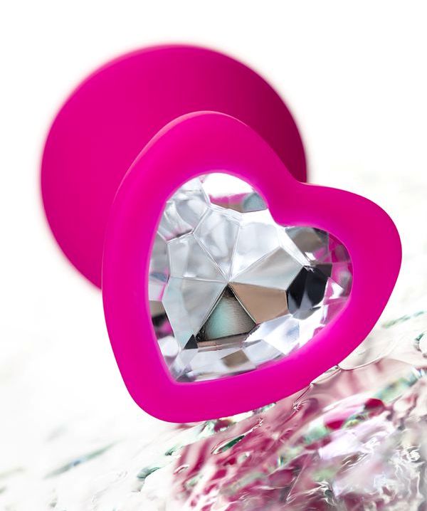 Romantic toy with a heart is a true declaration of love! Thi... ToDo - Diamond Heart Anal Plug M - Pink photo-7