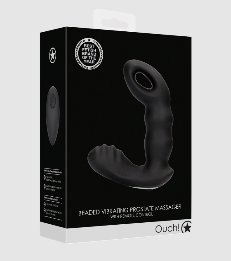 Reach new heights with the Beaded Vibrating Prostate Massage... Ouch - Beaded Prostate Massager - Black photo-8