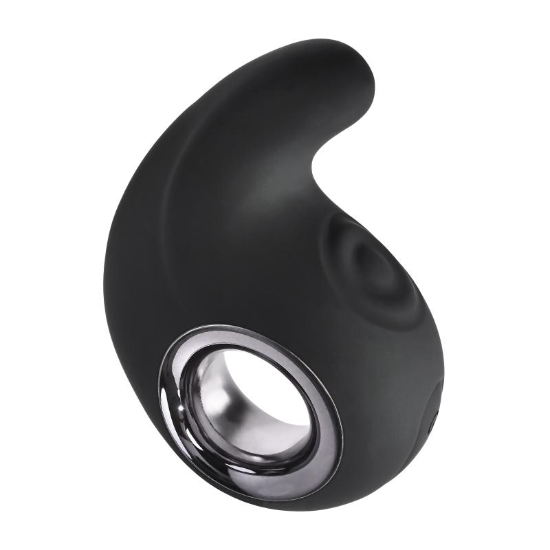The circle is complete with Ring My Bell. This ring-shaped t... Playboy - Ring My Bell Vibrator - Black photo-4