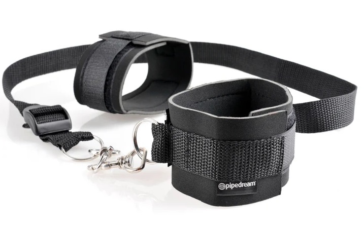 You are bound to please your lover with this versatile Cuff ... Fetish Fantasy - Cuff & Tether Set - Black photo-4