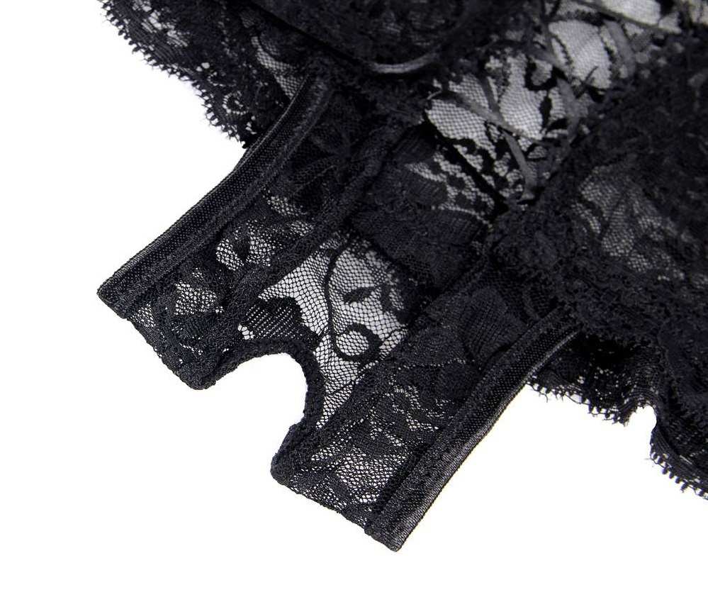 One of the most notable features of P5179 is the lace fabric... Ohyeah - Open Floral Lace Panty - Black - M photo-8