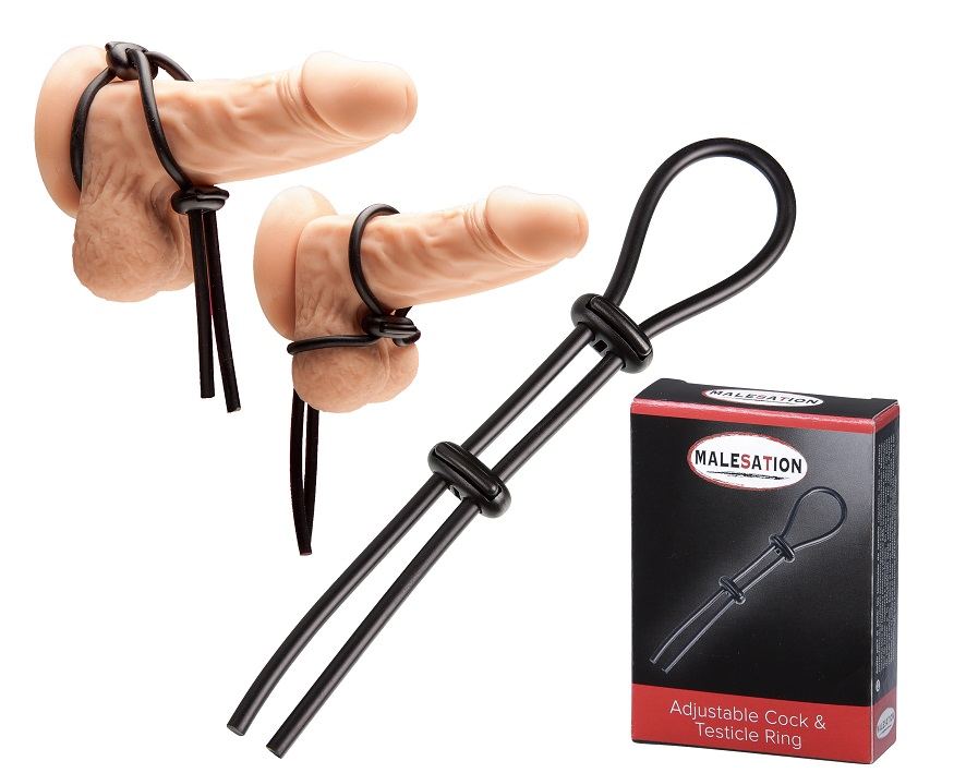 Adjustable cock & testicle ring that you can adjust as you w... Malesation - Adjustable Cock & Testicle Ring - Black photo-2