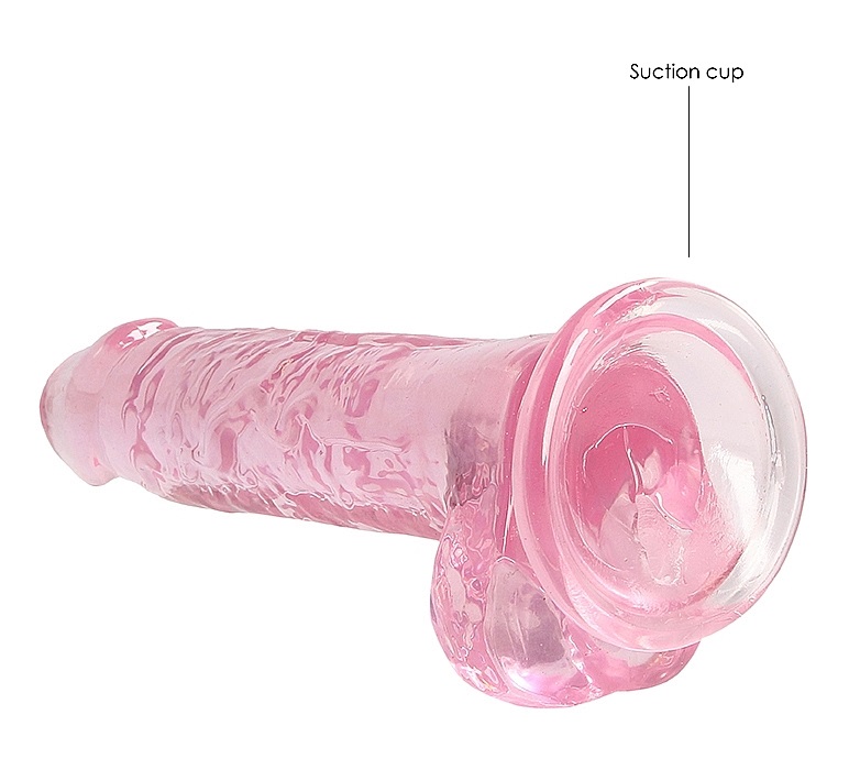 This REALROCK CRYSTAL CLEAR model has been designed with rea... RealRock - 7" Realistic Dildo w Balls - Pink photo-6