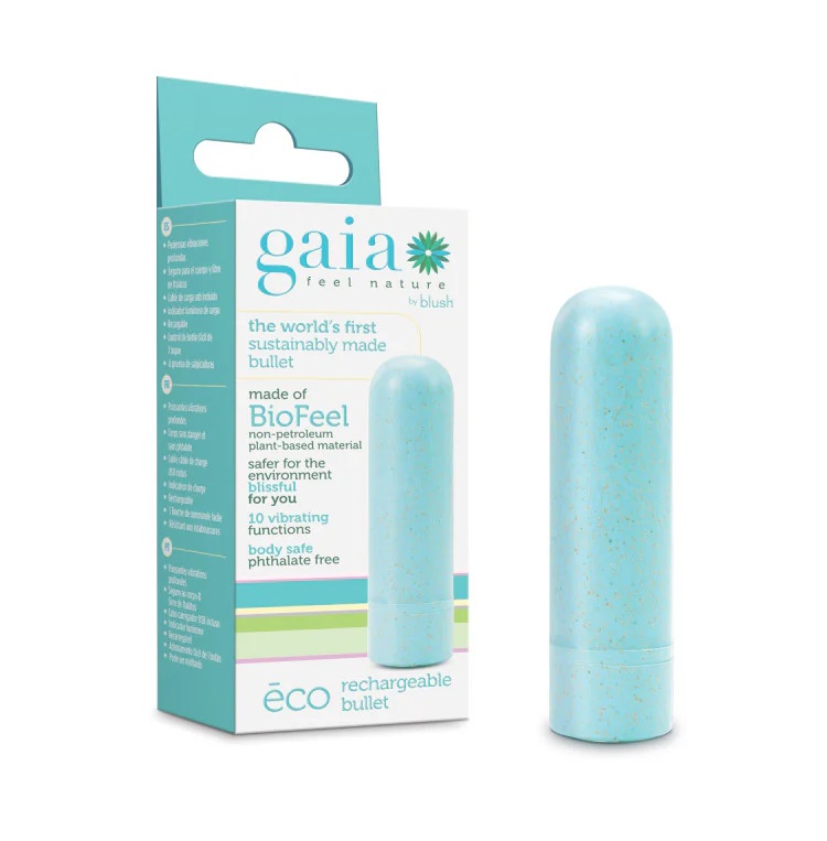 The Gaia Eco Rechargeable Bullet is an eco-conscious vibrato... Gaia - Eco Rechargeable Bullet - Aqua photo-10
