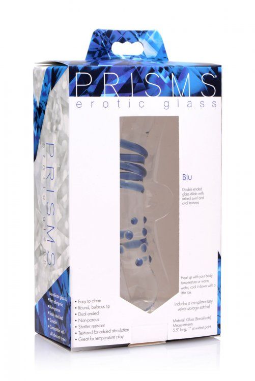 This gorgeous glass dildo is double-ended for your endless p... Prisms Erotic Glass - Blu Dual Ended Dildo - Clear photo-5