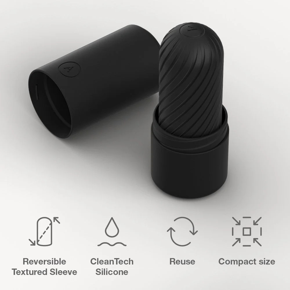 Ghost is a skin-soft silicone toy with a trick up its sleeve... Arcwave - Ghost Flip IT Pocket Stroker - Black photo-3