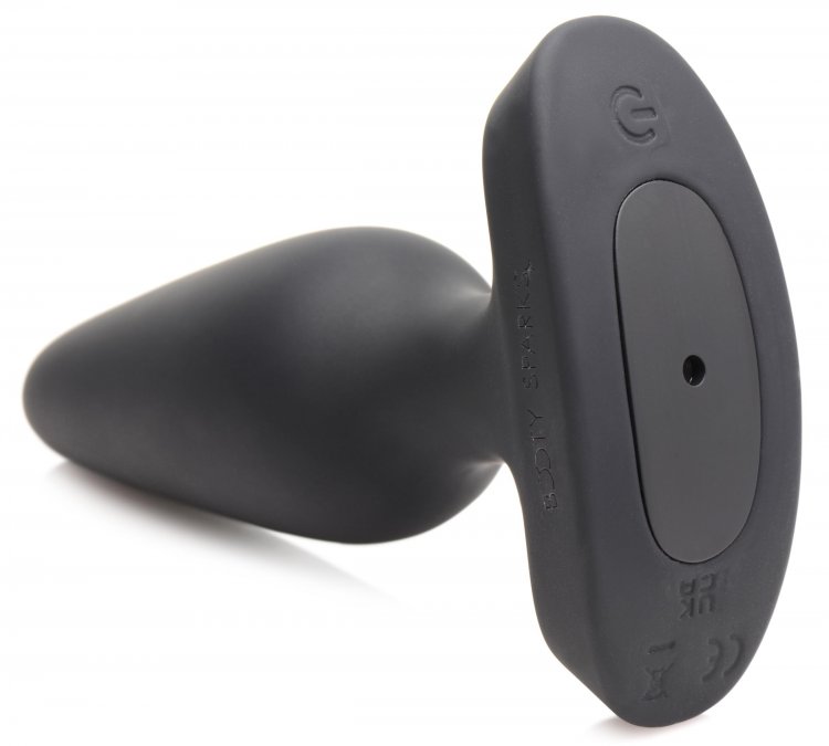 Show off your heart and your rhythm! This anal plug has a br... Booty Sparks - Laser Heart Anal Plug M - Black photo-5