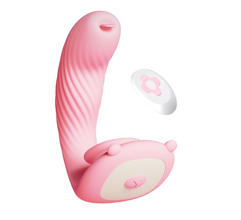 This couple vibrator combines clitroal and G-spot which brin... Secwell - Bear Dual Vibrator - Pink photo-8