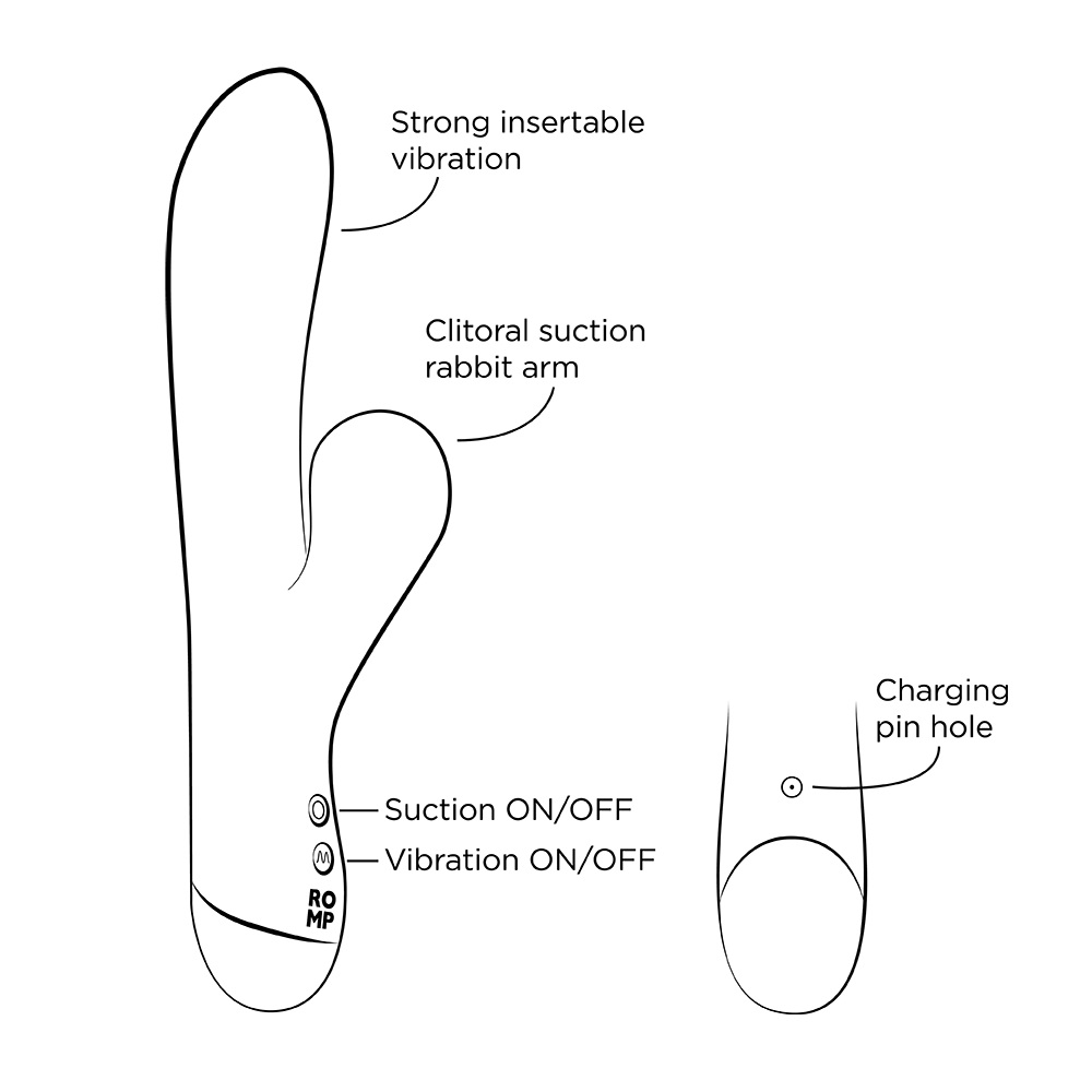 ROMP Pulse is a rabbit vibrator with Pleasure Air clitoral s... Romp - Pulse Suction Rabbit Vibrator - Purple photo-12