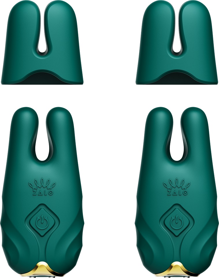 NAVE is elevating nipple play to legendary new heights with ... Zalo - Nave APP Vibro Nipple Clamps - Turquoise Green photo-3