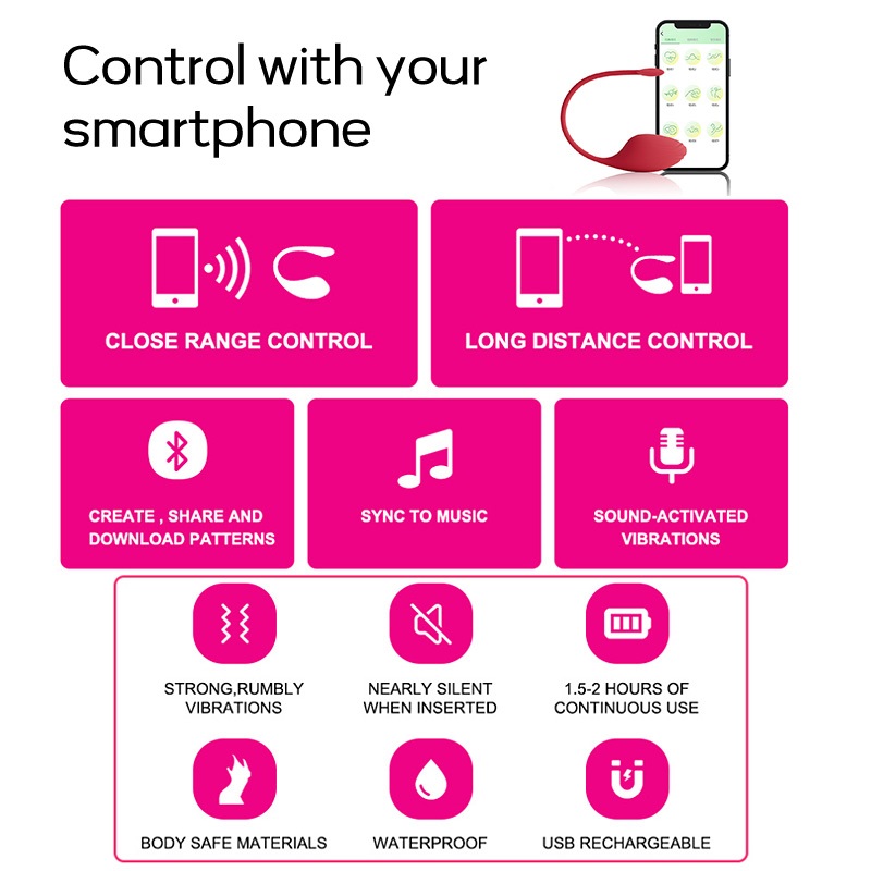 9 Kinds of vibration
Charging time: 120 Mins
Length of use:... Secwell - Succubus Vibro Egg - Red photo-15