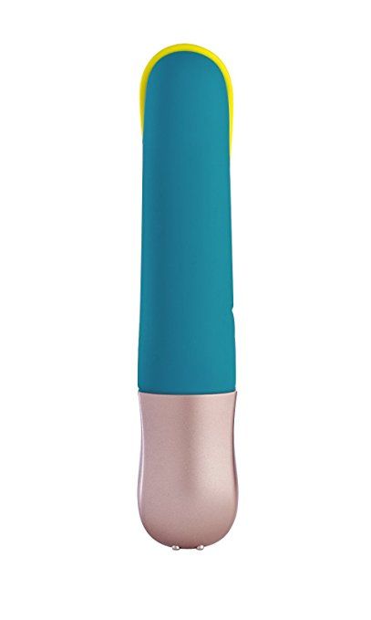 The neon yellow band on this rechargeable MiniVIBRATOR exude... Fun Factory - Vibe Amorino USB - Petrol photo-3