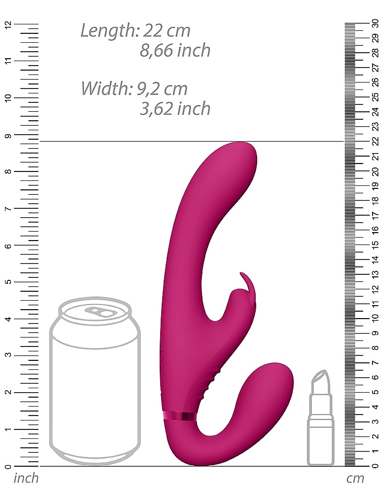 SUKI is one of the most Innovative and best vibrating strapl... Vive - Suki Strapless Rabbit Strap-On - Pink photo-8