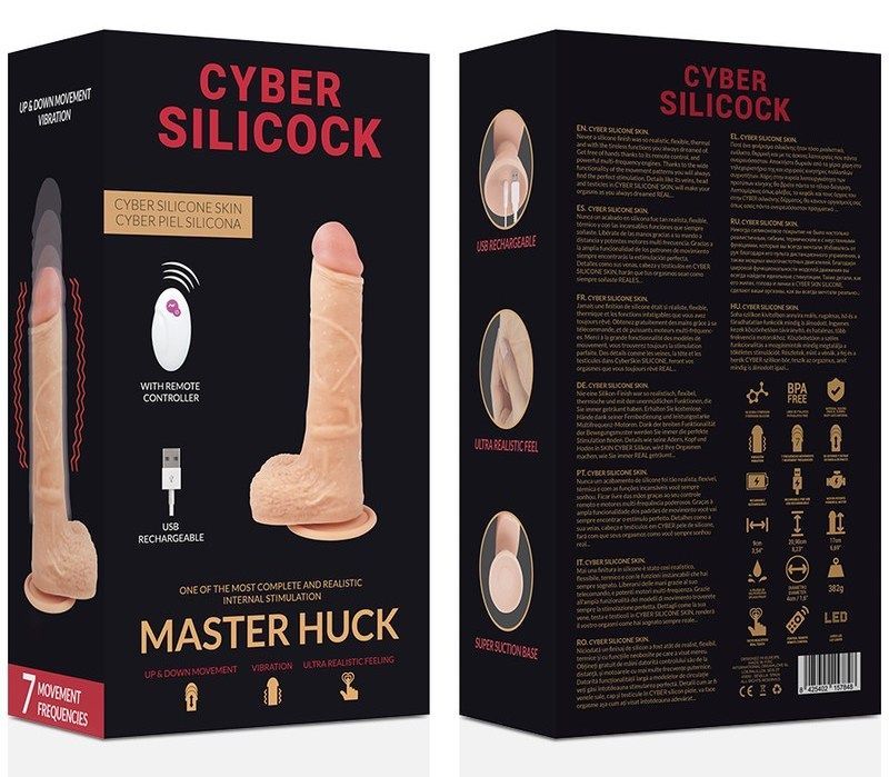 Never a silicone finish was so realistic, flexible, thermal,... Cyber Silicock - Master Huck Up&Down Vibro Dildo photo-8