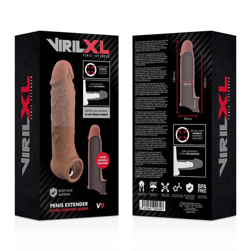 Increase your thickness and intensify the pleasure for both ... VirilXL - V9 Penis Extender - Brown photo-9