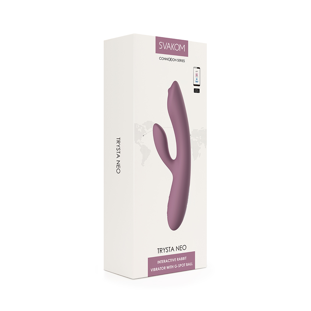 Get the ball rolling on your G-spot adventure with Trysta Ne... SVAKOM - Trysta Neo Interactive Rabbit Vibrator - Romantic Rose photo-14
