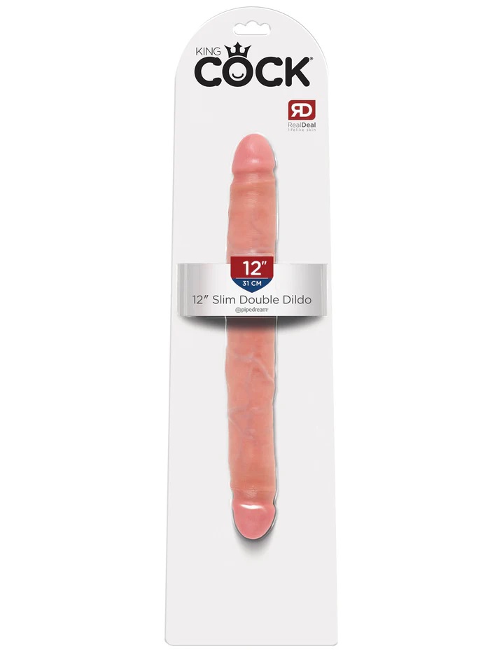 Do you want your first dildo to look and feel just like the ... King Cock - 12" Slim Double Cock - Flesh photo-5