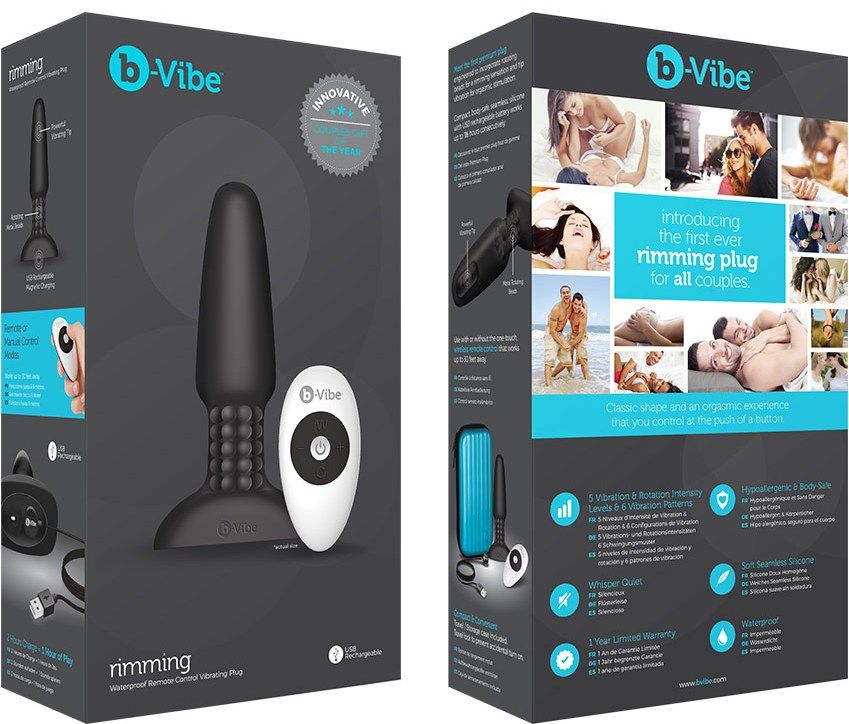 Meet the first premium butt plug to incorporate rotating bea... B-Vibe - Rimming Plug - Black photo-17