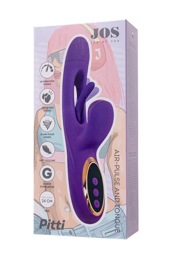 Pitti vibrator with vacuum stimulation and tongue. The innov... JOS - Pitti Air-Pulse Rabbit Vibrator - Purple photo-11