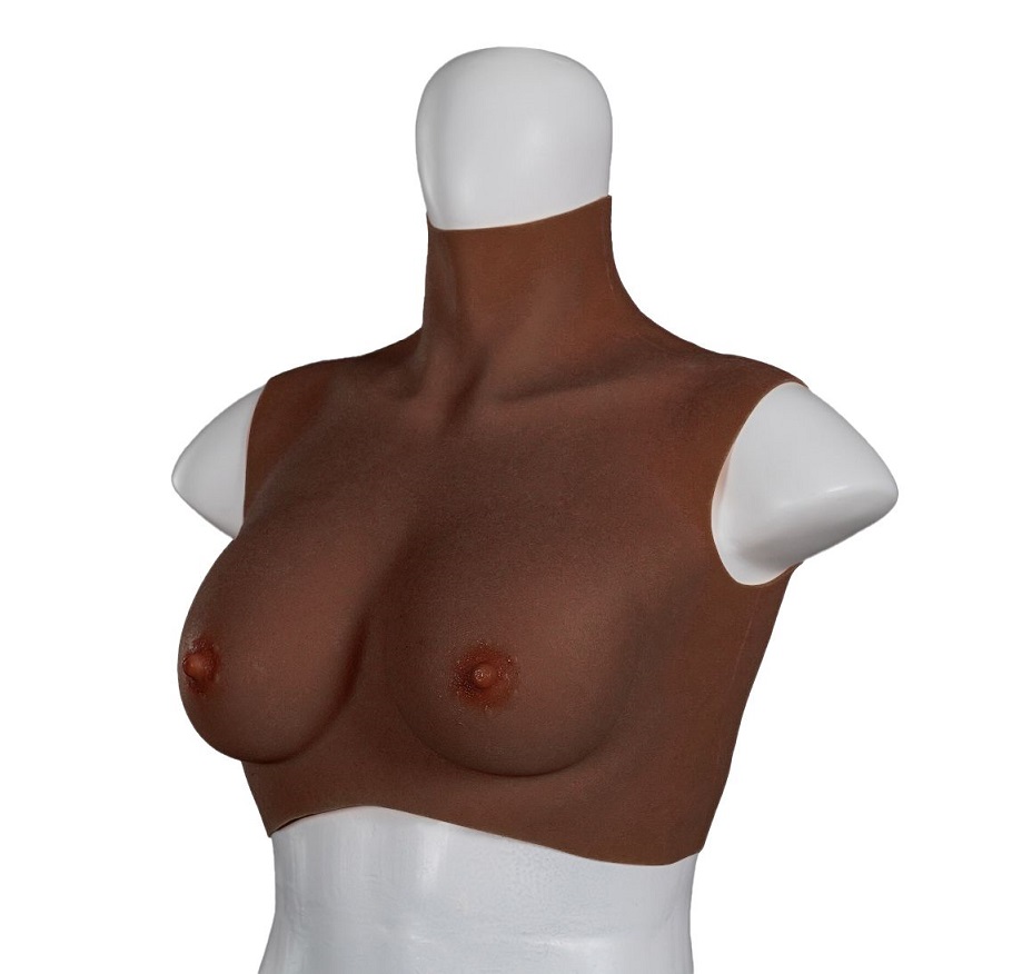 Realistic looking erect nipples & areola. Highly stretchable... XX-Dreamstoys - Ultra Realistic Breast Form S - Black photo-5