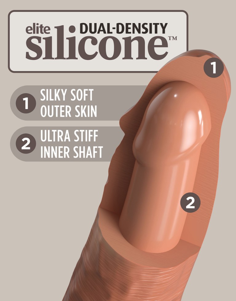 The King Cock Elite silicone dildo is made from high-quality... King Cock - 8" Elite Cock - Caramel photo-5