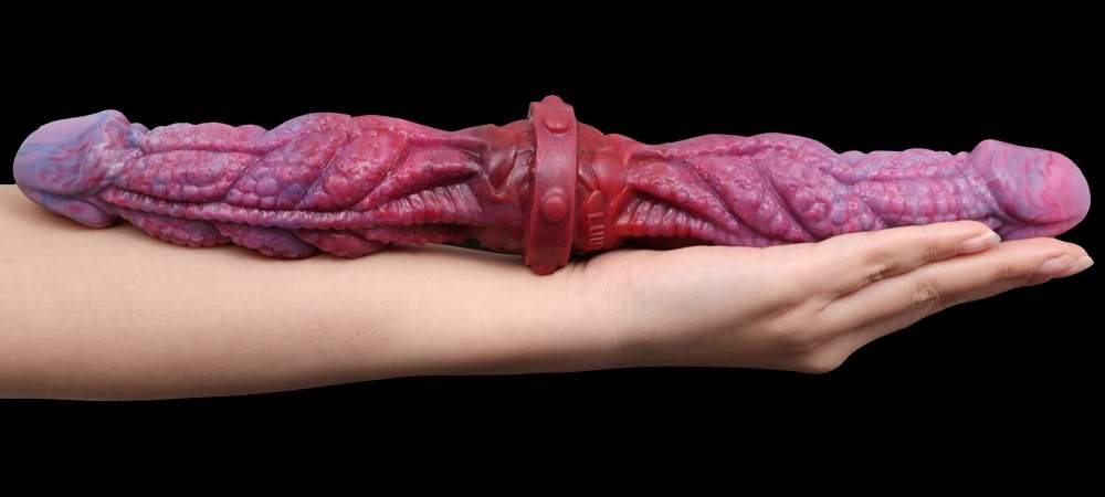 Double-headed penis. The wildly textured lines of the shaped... FAAK - Strong Muscles Double Dildo - Magic Dragon photo-5