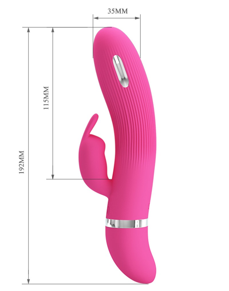 Take your sensual experience to the next level with this inc... Pretty Love - Ingram Rabbit Vibrator w Electric Shock - Pink photo-7