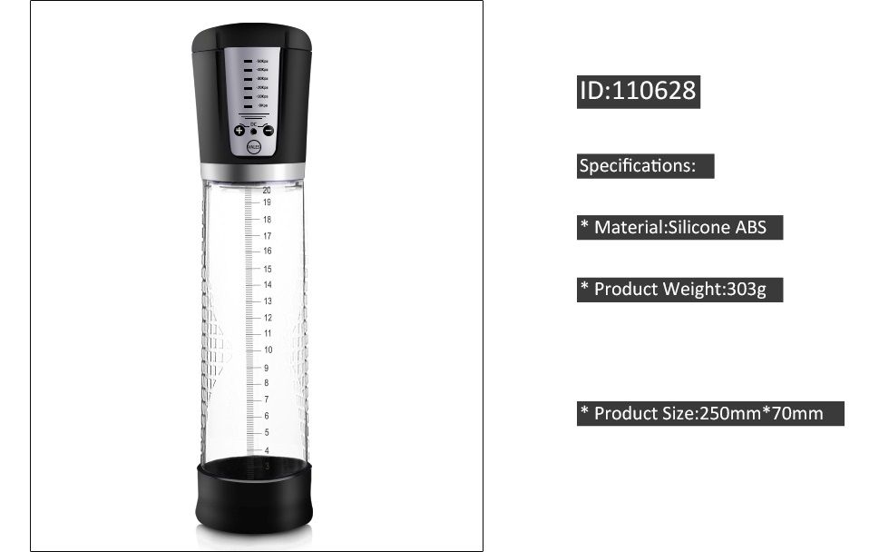 Canwin - Penis Pump 250x70mm Rechargeable photo-3