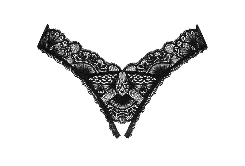 Donna Dream will surprise not only you… at first glance, thi... Obsessive - Donna Dream Crotchless Thong - Black - XL/XXL photo-7