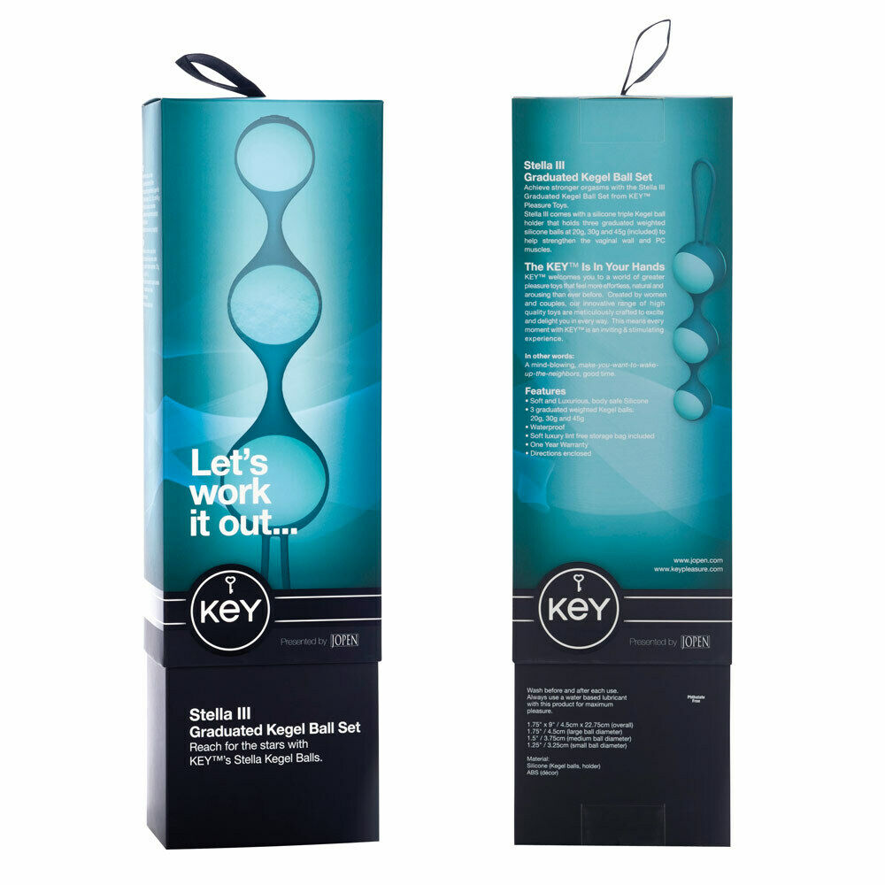 Improve your pelvic floor strength and train your kegel musc... Key - Stella III Kegel Exercise Balls – Blue photo-3