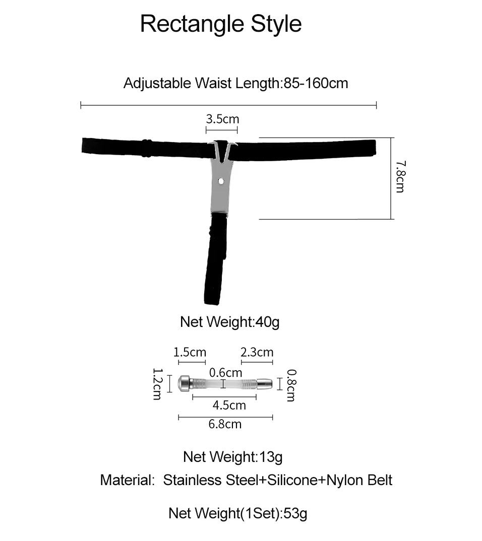 Wearable stainless steel rectangle metal plate silicone ure... MT - Wearable Square Urethral Sounds photo-8