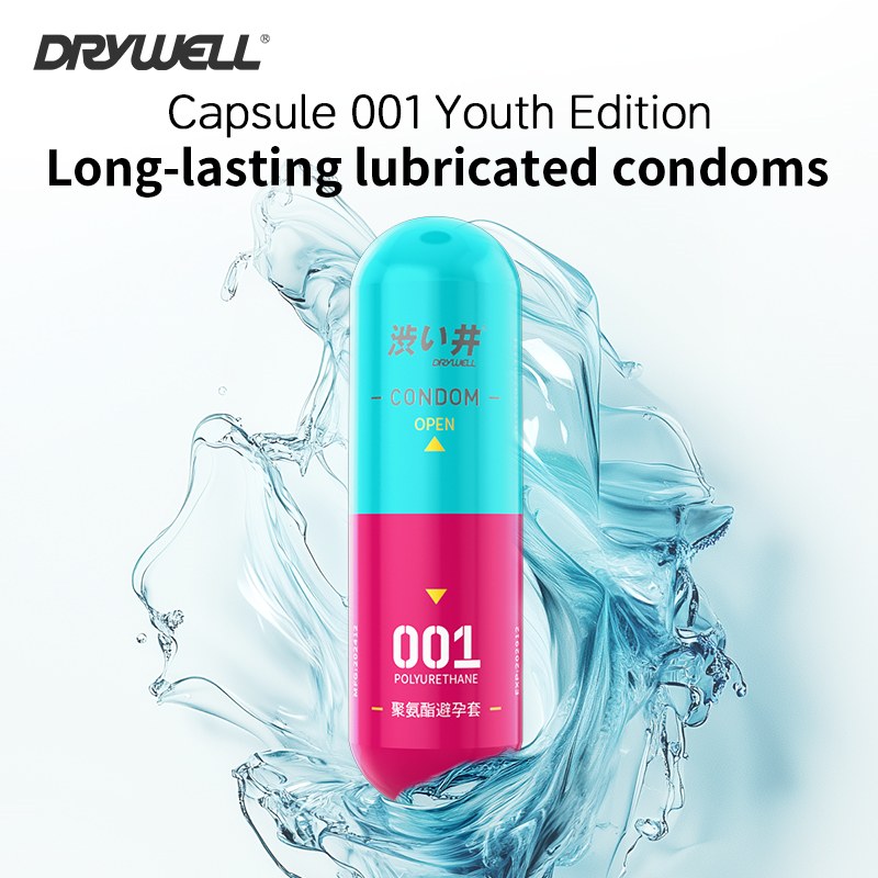 Polyurethane material, youthful and trendy capsule design, p... Drywell - 0.01 Extra Lube Condoms 3's Pack photo-4