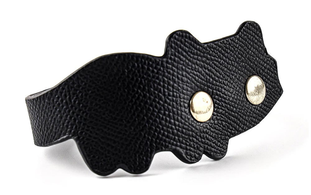 Black Cat Handcuffs Real Leather MT - Cat Leather Handcuffs - Black photo-6