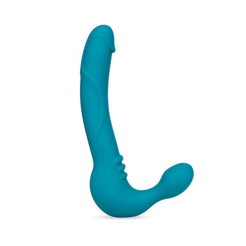 The Temptasia Luna Strapless Dildo with Vibrating Bullet bri... Temptasia - Luna Vibro Strap-On - Teal photo-2