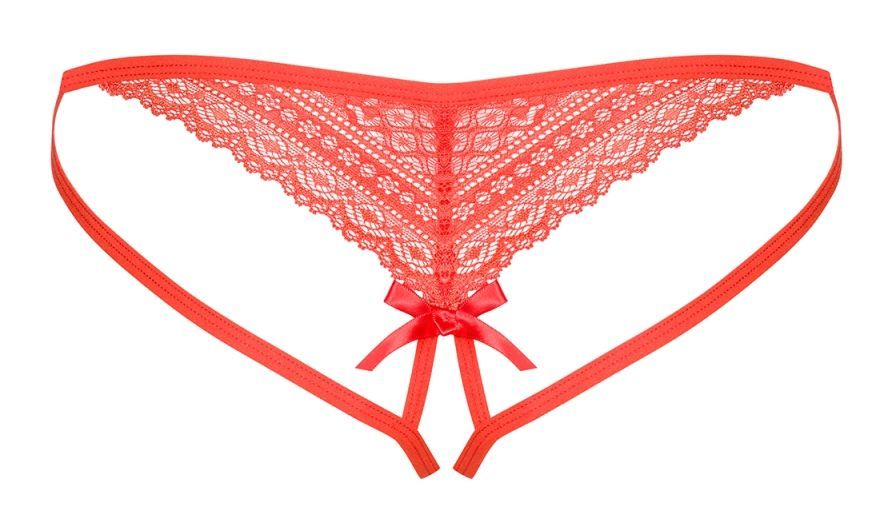 Wonderful underwear will turn an ordinary evening into... a ... Obsessive - Picantina Crotchless Thong - Cherry Tomato - S/M photo-8