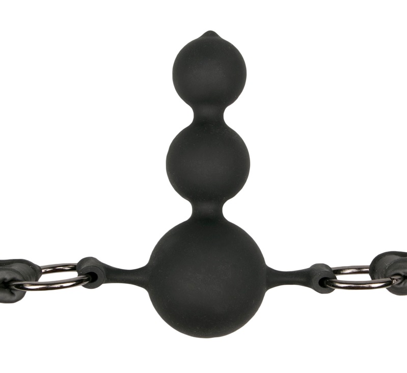 Be the one in control and enjoy the feeling of power by sile... Easytoys - Triple Ball Pecker Gag - Black photo-2