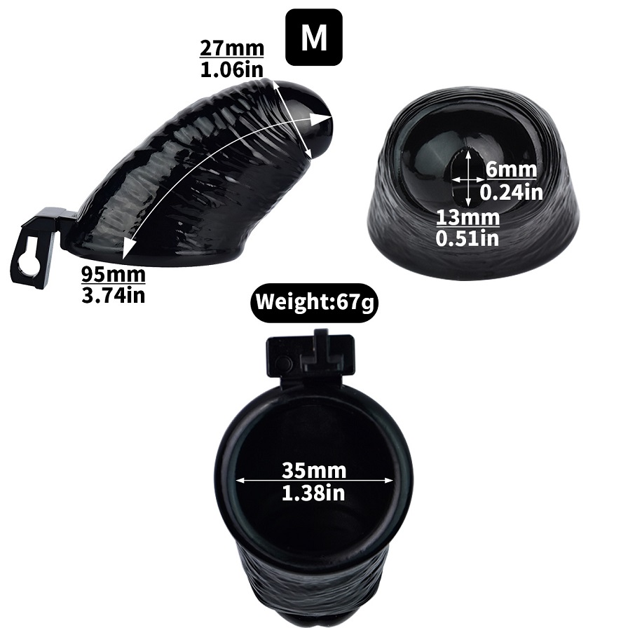 Material: Resin
Total high: 95mm &nbs... FAAK - Dick Resin Chastity Cage M - Black photo-14
