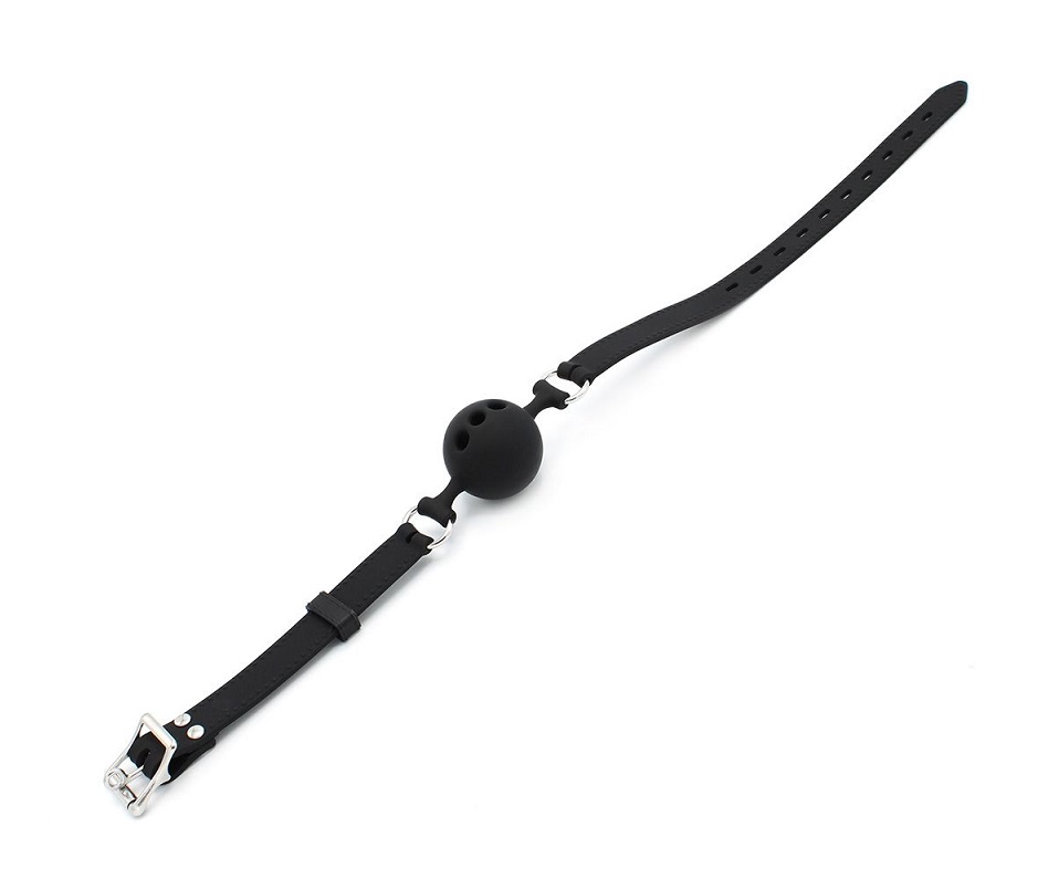 This flexible silky smooth silicone mouth Ball Gag is very f... Kiotos - Breathable Ball Gag - Black photo-6