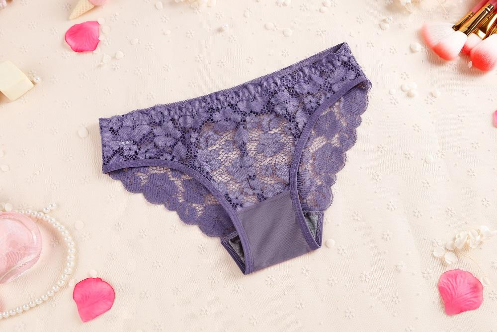 SB - Floral Panties w Open Back - Light Purple photo-9