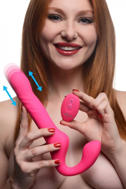This strapless strap-on gives a little more power to each th... Strap U - Mighty-Thrust Strapless Strap-On - Pink photo-2