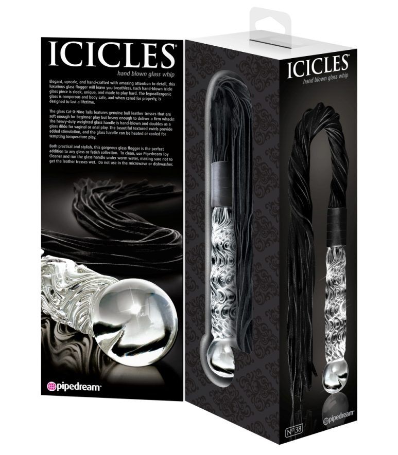 Elegant, upscale, and hand-crafted with amazing attention to... Icicles - Glass Whip No.38 - Black photo-4