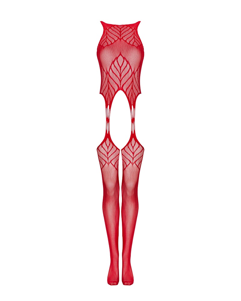 The fiery color and motif of this bodystocking will give you... Obsessive - Bodystocking N122 - Red - S/M/L photo-7