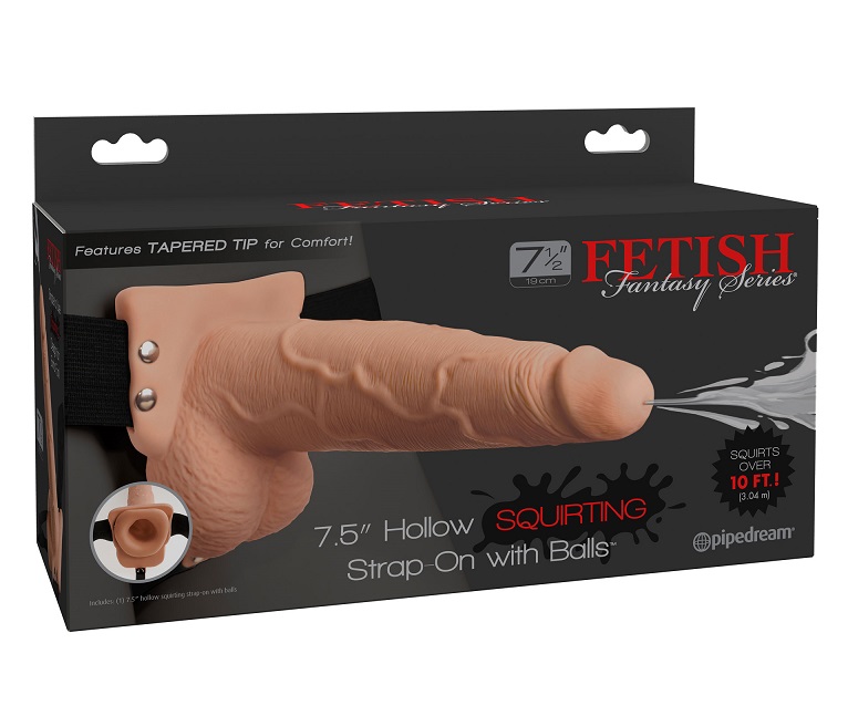 Now you can create the sensation of an ejaculating penis and... Fetish Fantasy - 7.5" Hollow Squirting Strap-On photo-6
