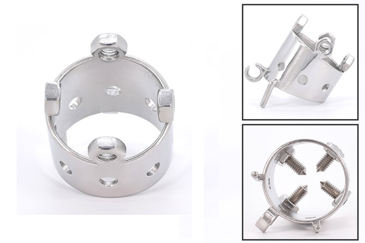 304 stainless steel chastity cage with 4 bolts for thrill fe... FAAK - 4 Bolts Chastity Cage 45mm - Silver photo-5