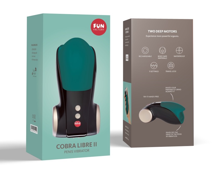 Limited edition spring colour!
Two deep, rumbling motor... Fun Factory - Cobra Libre II Penis Massager - Deep Sea Blue photo-6